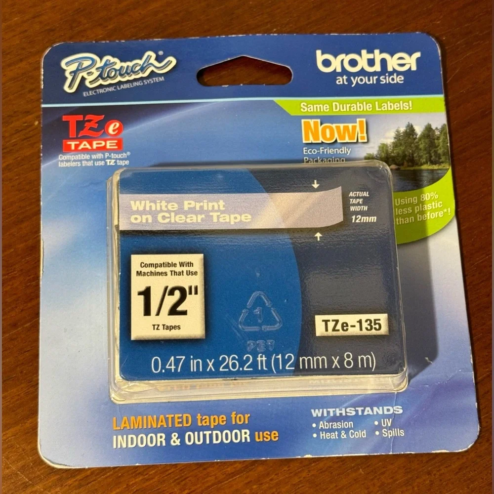 Brother P-Touch TZE-135 1/2” 12mm Width Label Tape NEW #brother #tape #tze-135